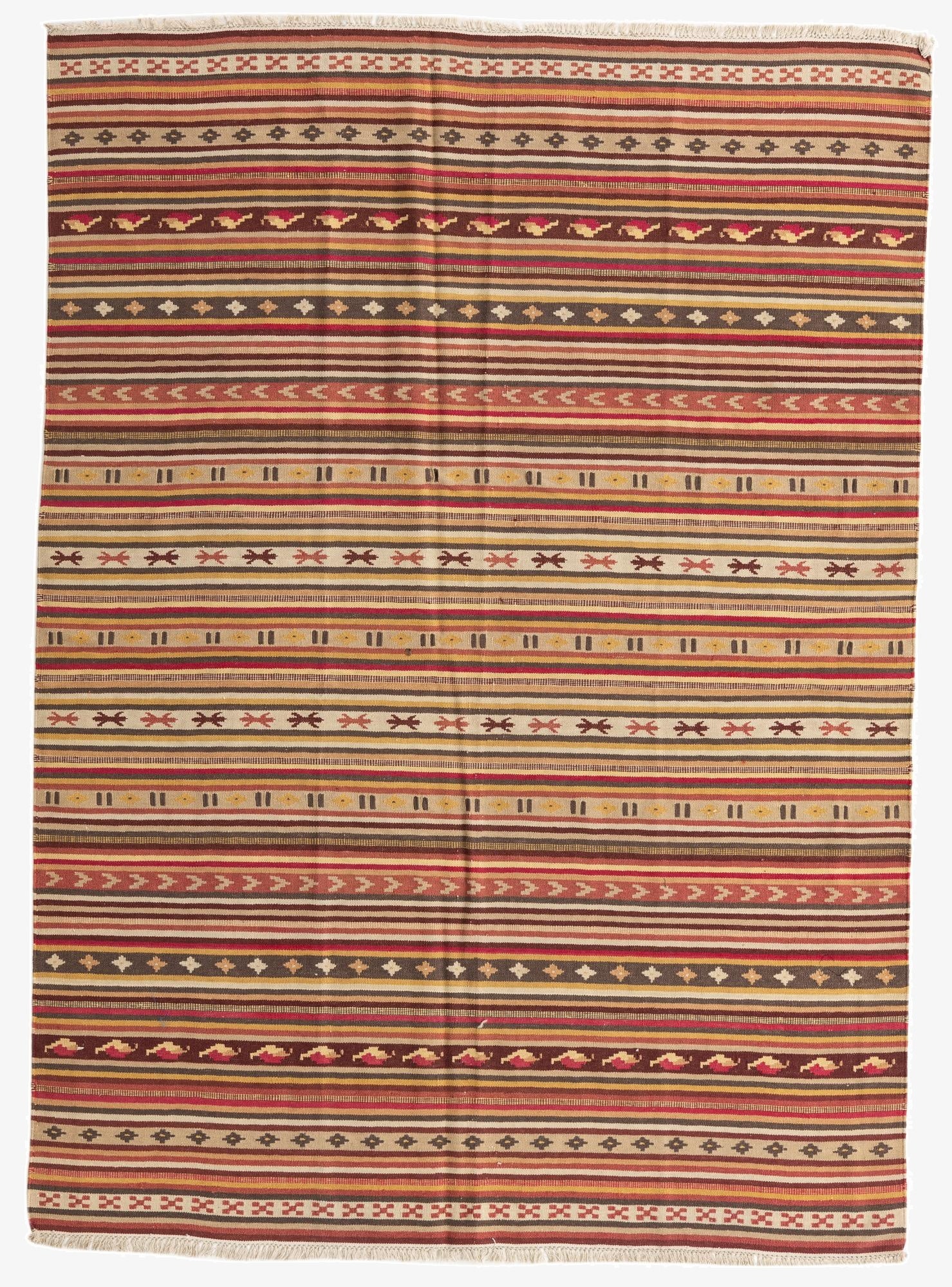 5' 7 x 7' 8  Hand Woven Kilim Fars Wool Rug