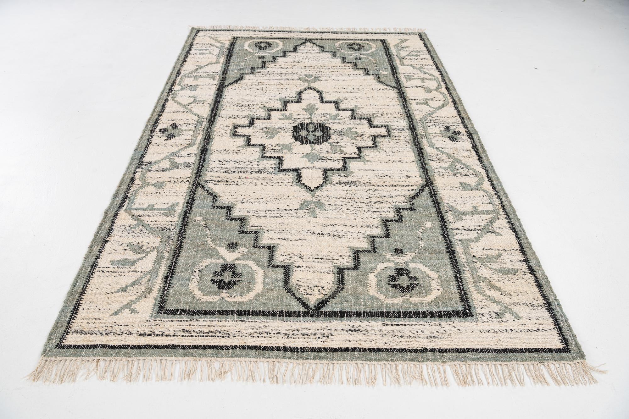 5' 2 x 8' 2 Hand Woven Kilim Jute Rug