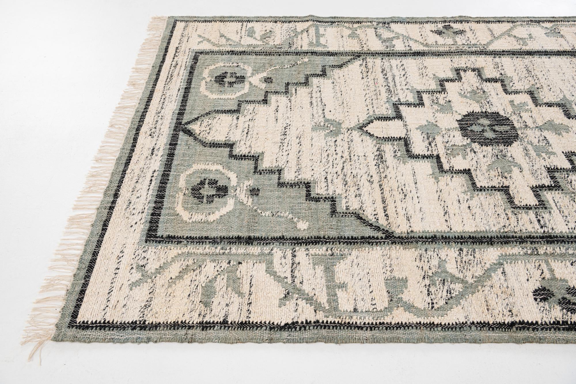 5' 2 x 8' 2 Hand Woven Kilim Jute Rug