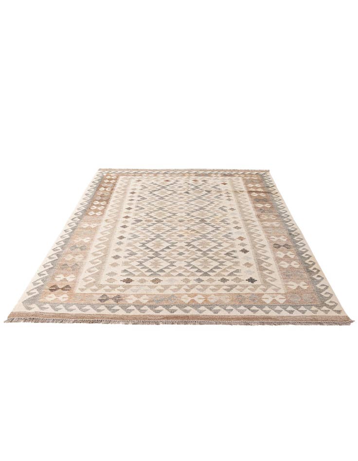 Detail image of 5' 7 x 7' 11 Hand Woven Kilim Maymana Wool Rug
