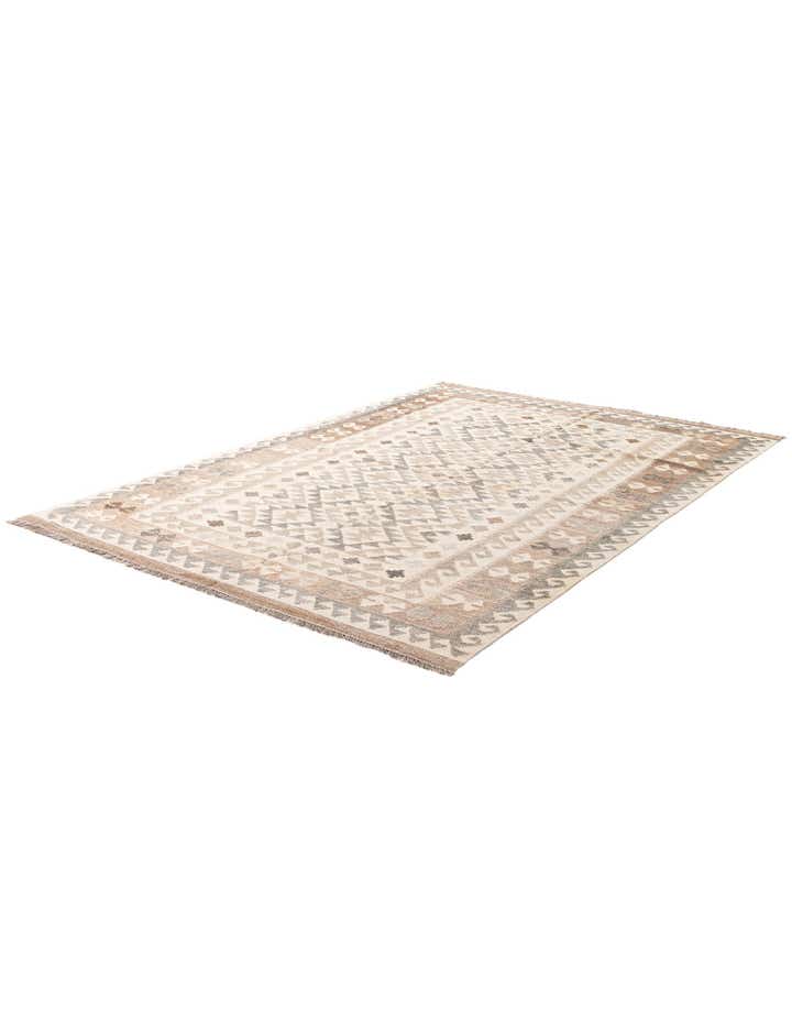 5' 7 x 7' 11 Hand Woven Kilim Maymana Wool Rug
