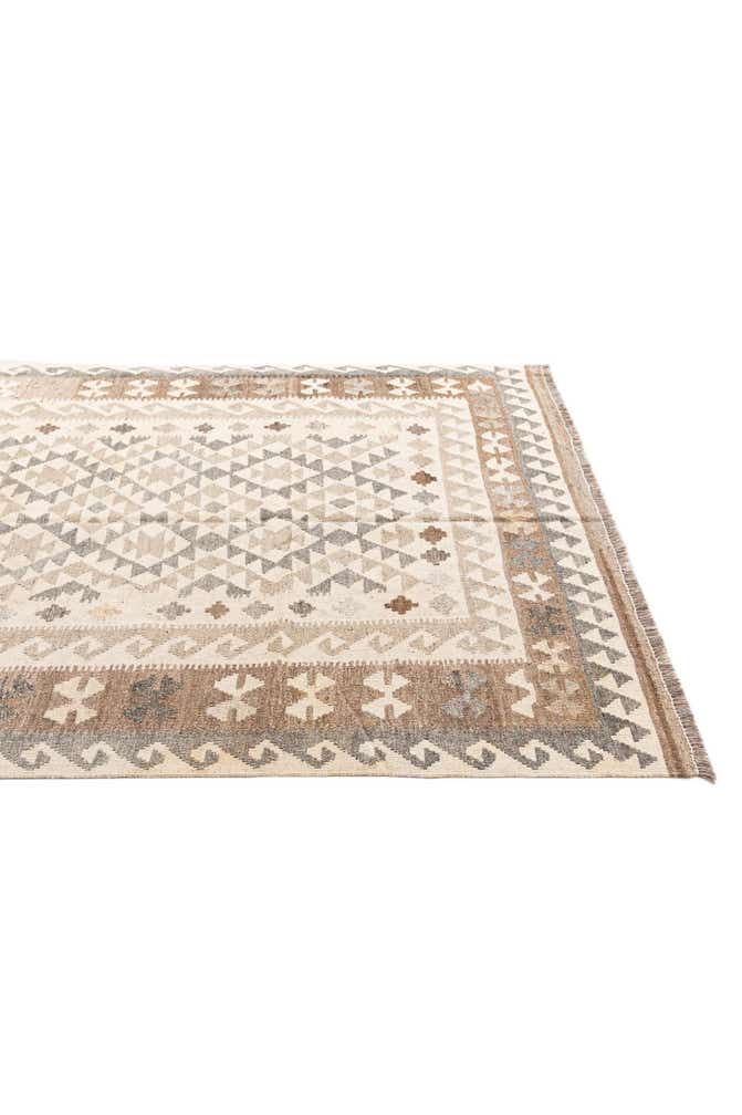 5' 7 x 7' 11 Hand Woven Kilim Maymana Wool Rug