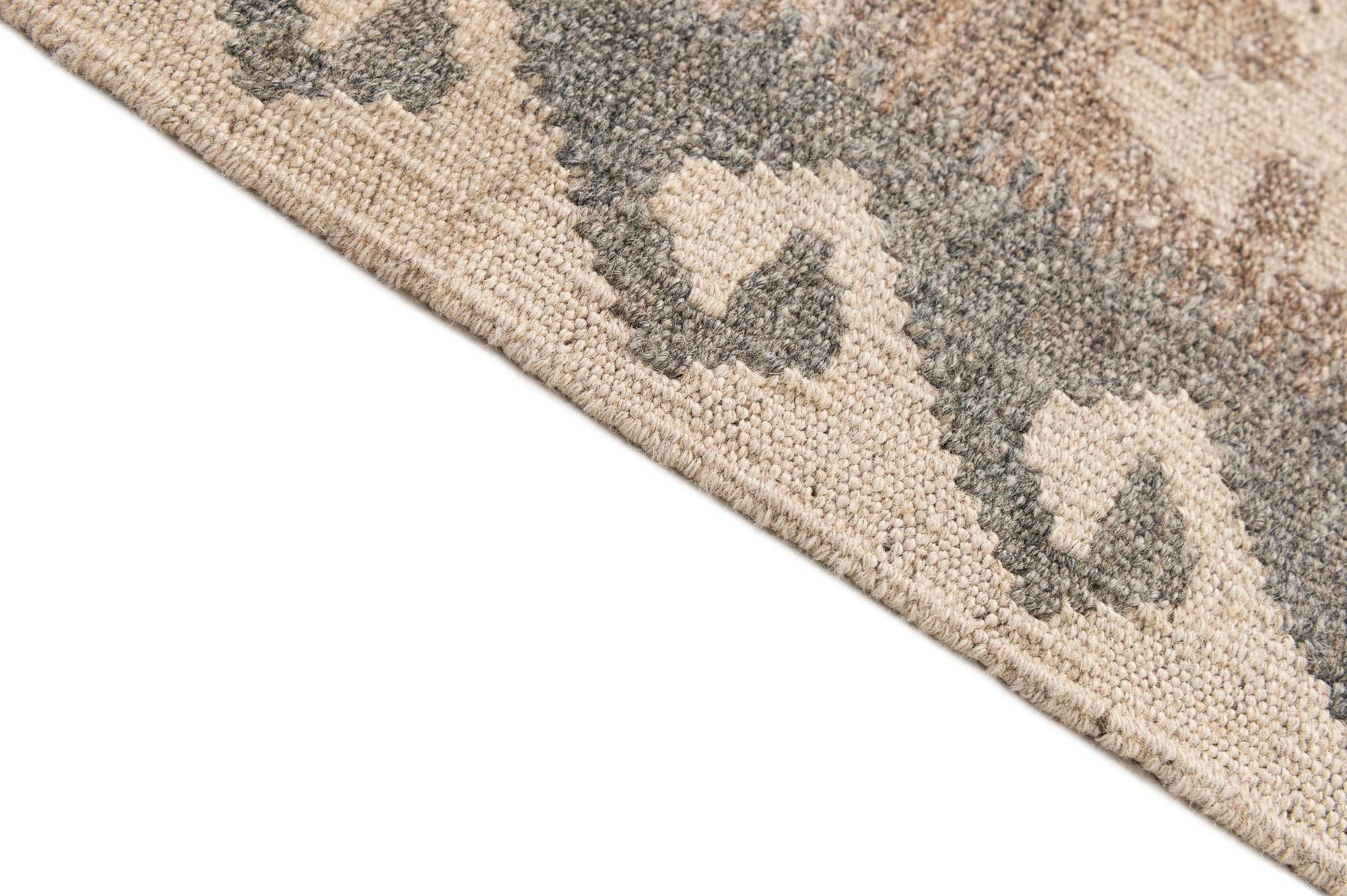 5' 7 x 7' 11 Hand Woven Kilim Maymana Wool Rug