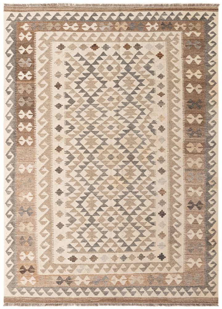 5' 7 x 7' 11 Hand Woven Kilim Maymana Wool Rug