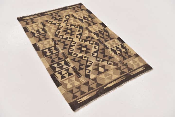 2' 8 x 4' 3 Hand Woven Kilim Maymana Wool Rug