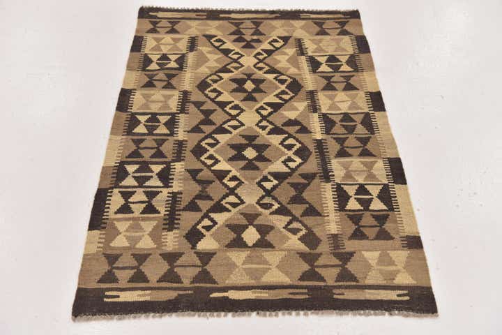 2' 8 x 4' 3 Hand Woven Kilim Maymana Wool Rug