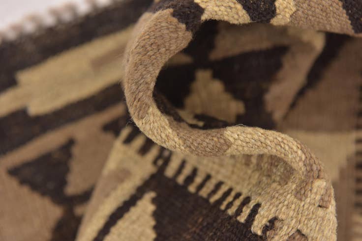 Detail image of 2' 8 x 4' 3 Hand Woven Kilim Maymana Wool Rug