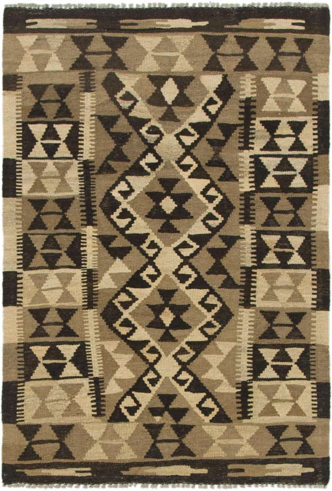 2' 8 x 4' 3 Hand Woven Kilim Maymana Wool Rug