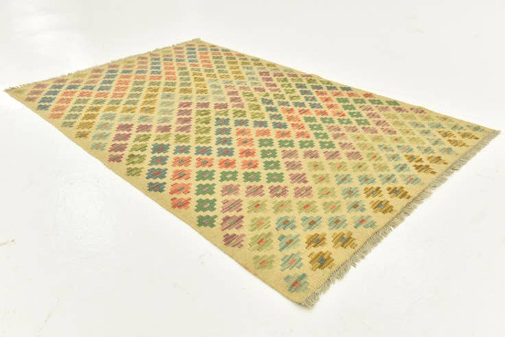 Detail image of 3' 3 x 5' Hand Woven Kilim Maymana Wool Rug