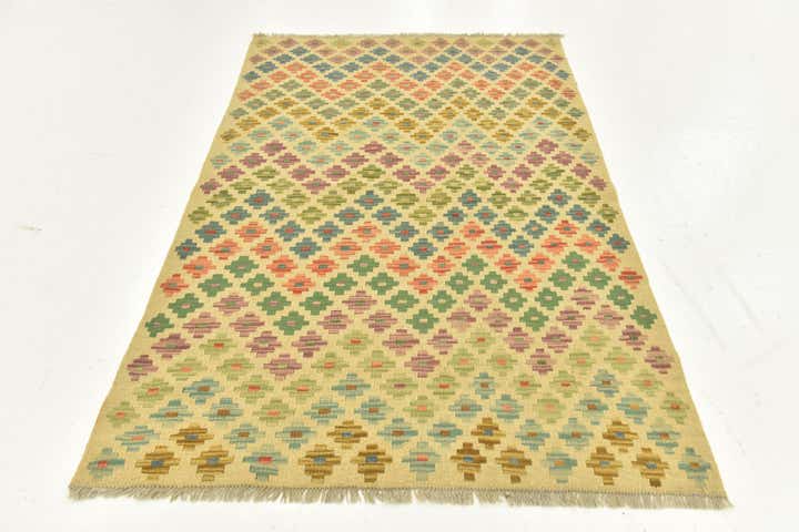 3' 3 x 5' Hand Woven Kilim Maymana Wool Rug