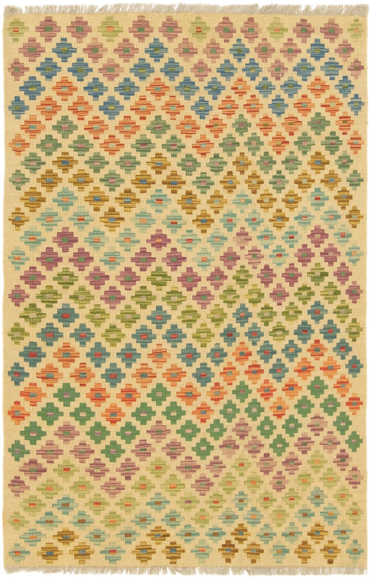 3' 3 x 5' Hand Woven Kilim Maymana Wool Rug