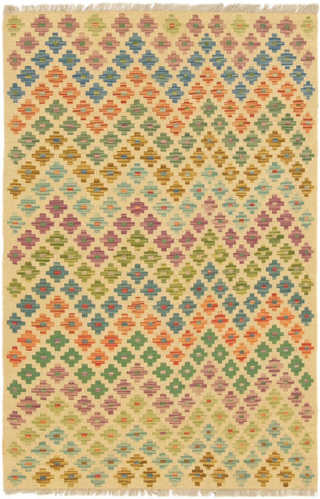 3' 3 x 5' Hand Woven Kilim Maymana Wool Rug