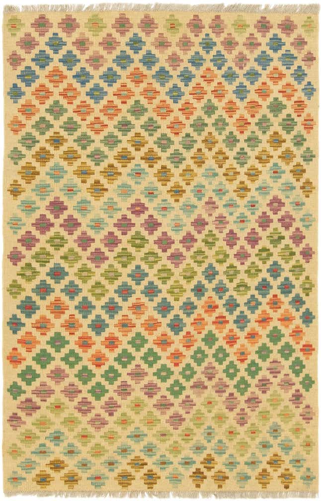 3' 3 x 5' Hand Woven Kilim Maymana Wool Rug