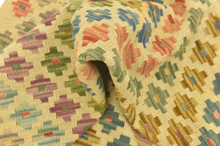 3' 3 x 5' Hand Woven Kilim Maymana Wool Rug