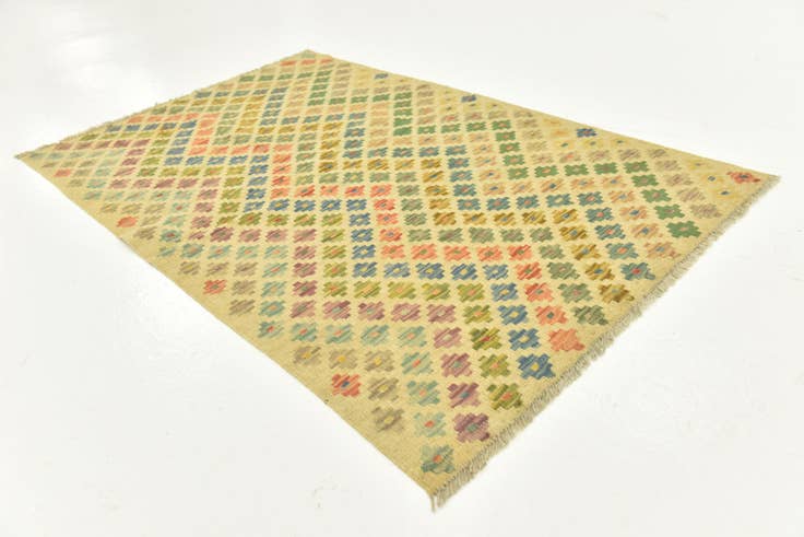 Detail image of 3' 3 x 5' Hand Woven Kilim Maymana Wool Rug
