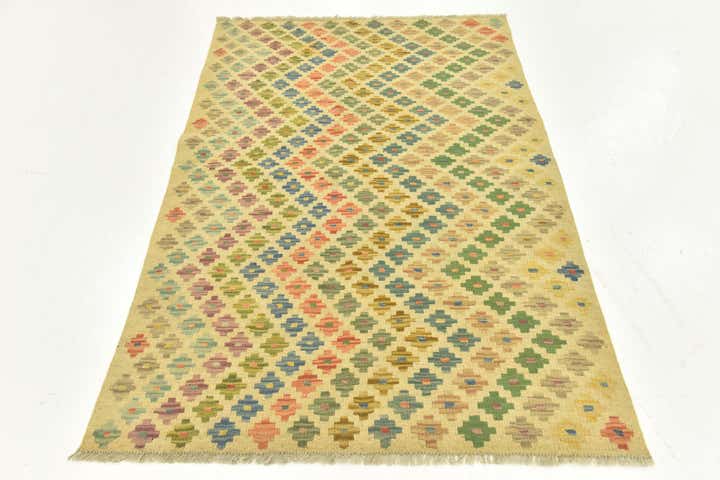 3' 3 x 5' Hand Woven Kilim Maymana Wool Rug