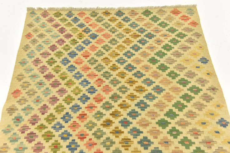 Detail image of 3' 3 x 5' Hand Woven Kilim Maymana Wool Rug