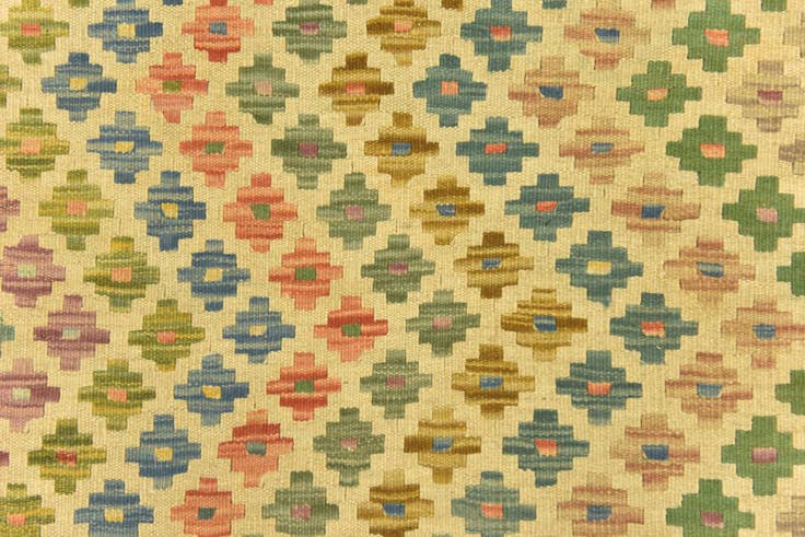 Detail image of 3' 3 x 5' Hand Woven Kilim Maymana Wool Rug