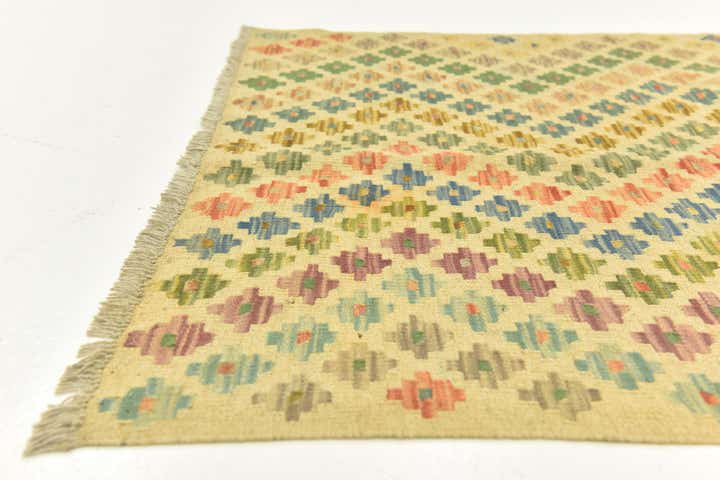3' 3 x 5' Hand Woven Kilim Maymana Wool Rug