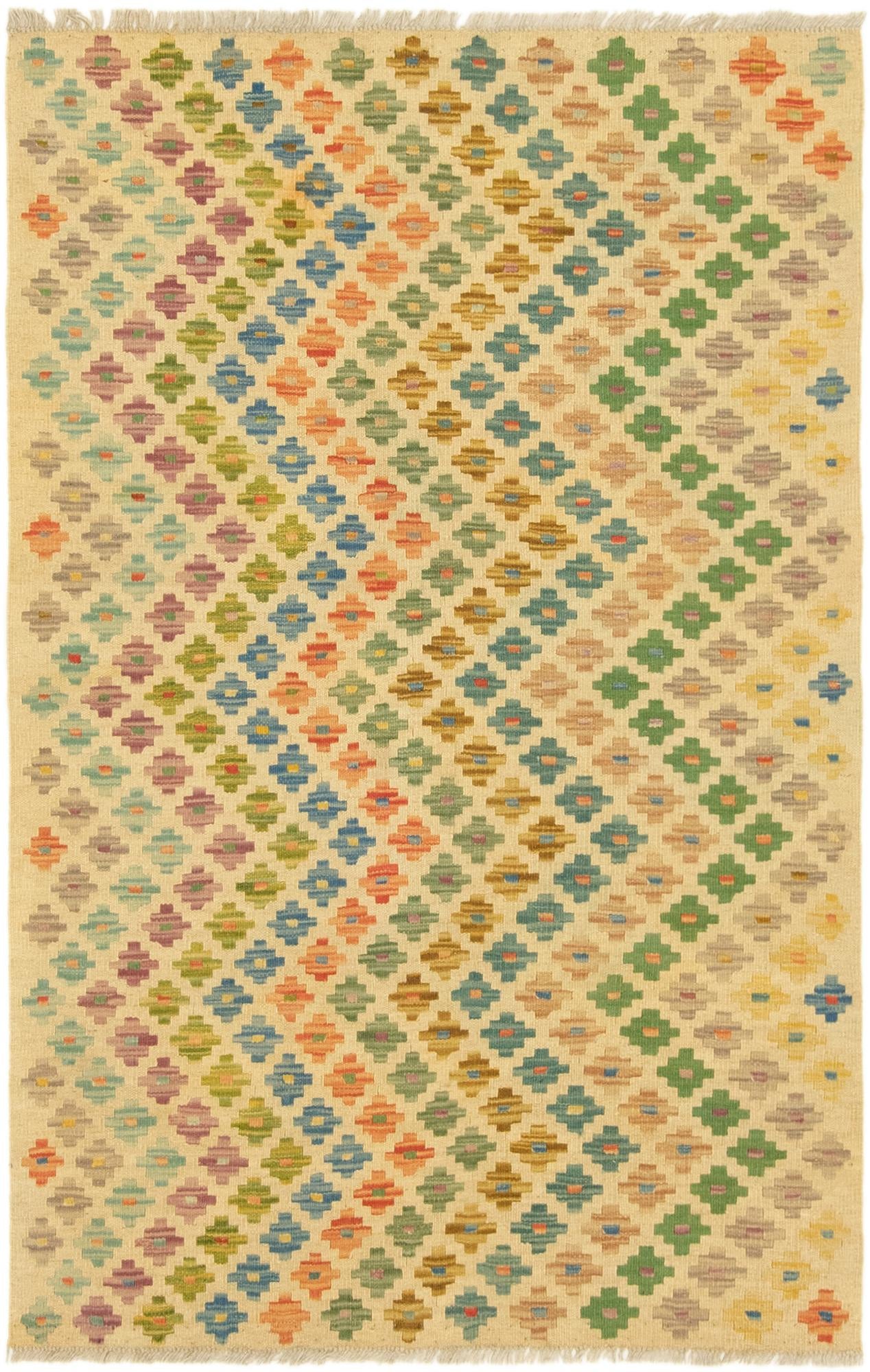3' 3 x 5' Hand Woven Kilim Maymana Wool Rug