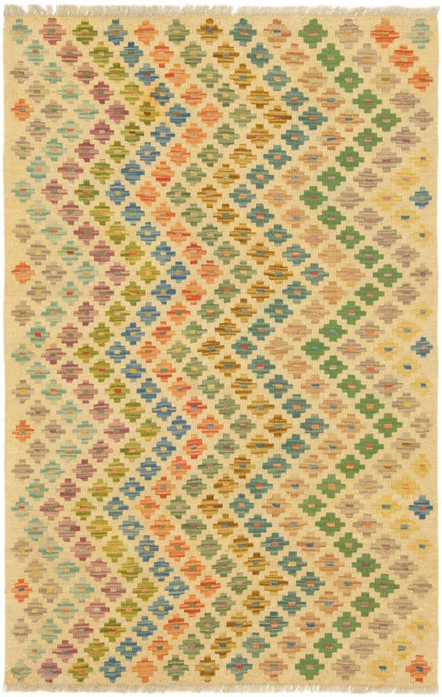 3' 3 x 5' Hand Woven Kilim Maymana Wool Rug