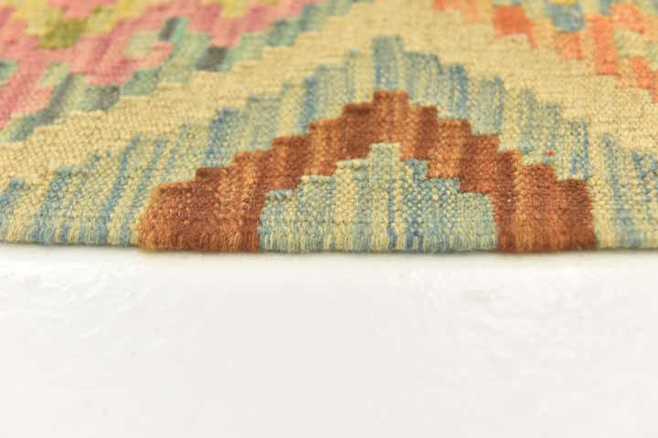 3' 2 x 4' 9 Hand Woven Kilim Maymana Wool Rug