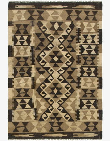 2' 8 x 4' 3 Hand Woven Kilim Maymana Wool Rug