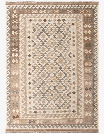 5' 7 x 7' 11 Hand Woven Kilim Maymana Wool Rug
