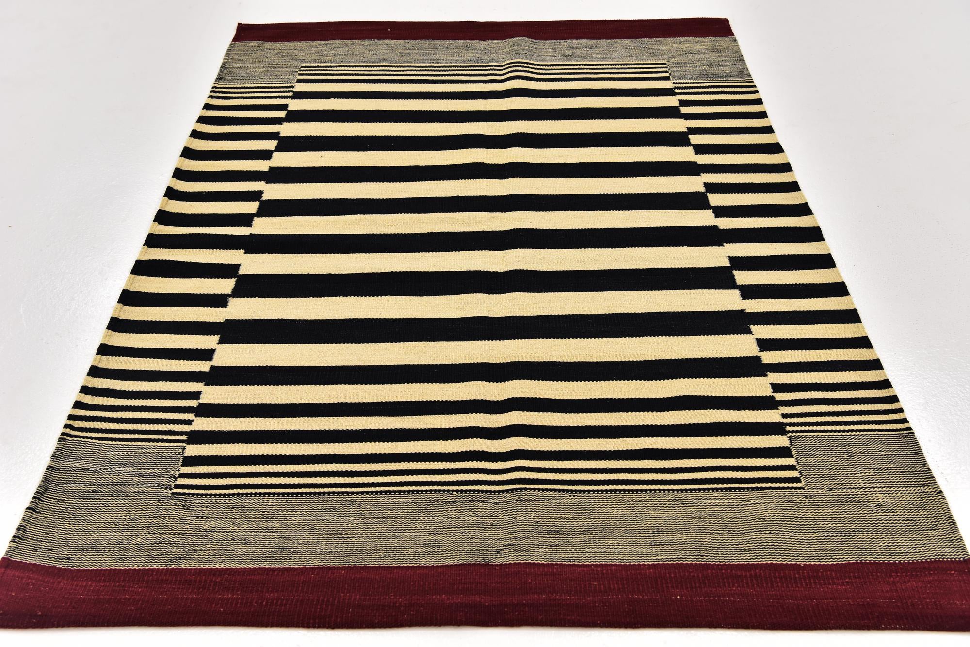 4' 2 x 5' 9 Hand Woven Kilim Modern Wool Rug