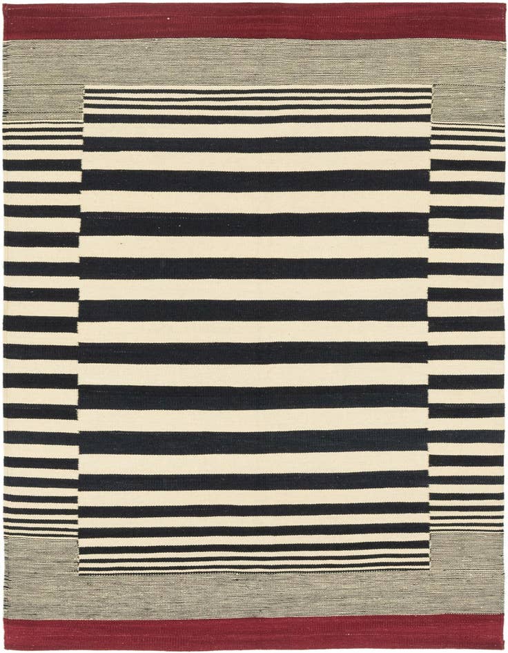 Detail image of 4' 2 x 5' 9 Hand Woven Kilim Modern Wool Rug