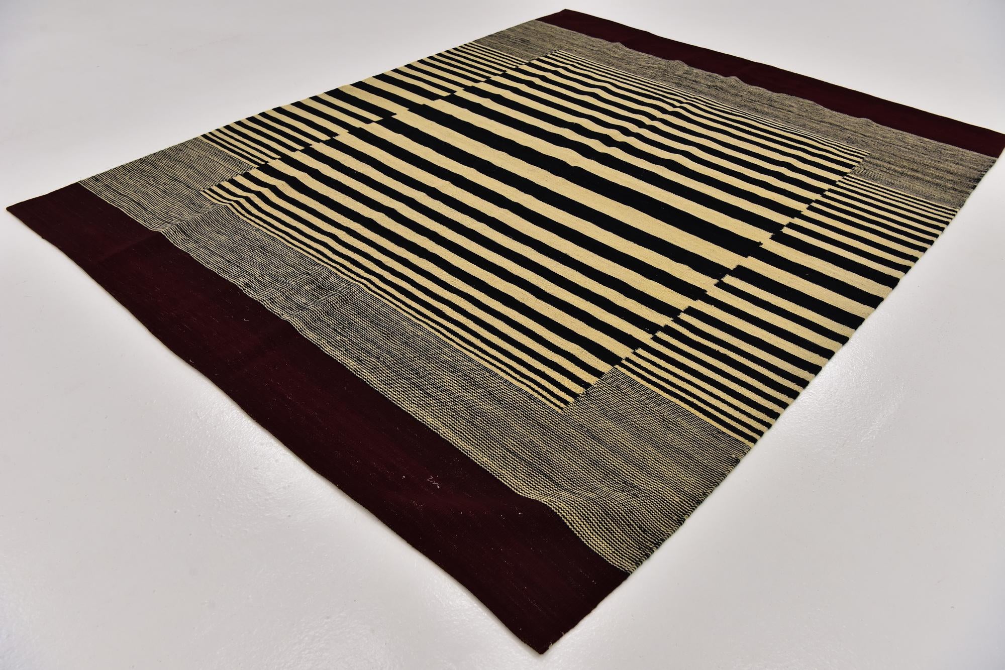 6' x 7' 7 Hand Woven Kilim Modern Wool Rug