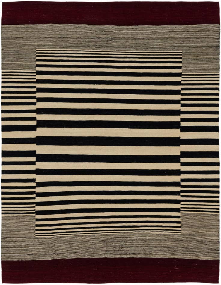 Detail image of 6' x 7' 7 Hand Woven Kilim Modern Wool Rug