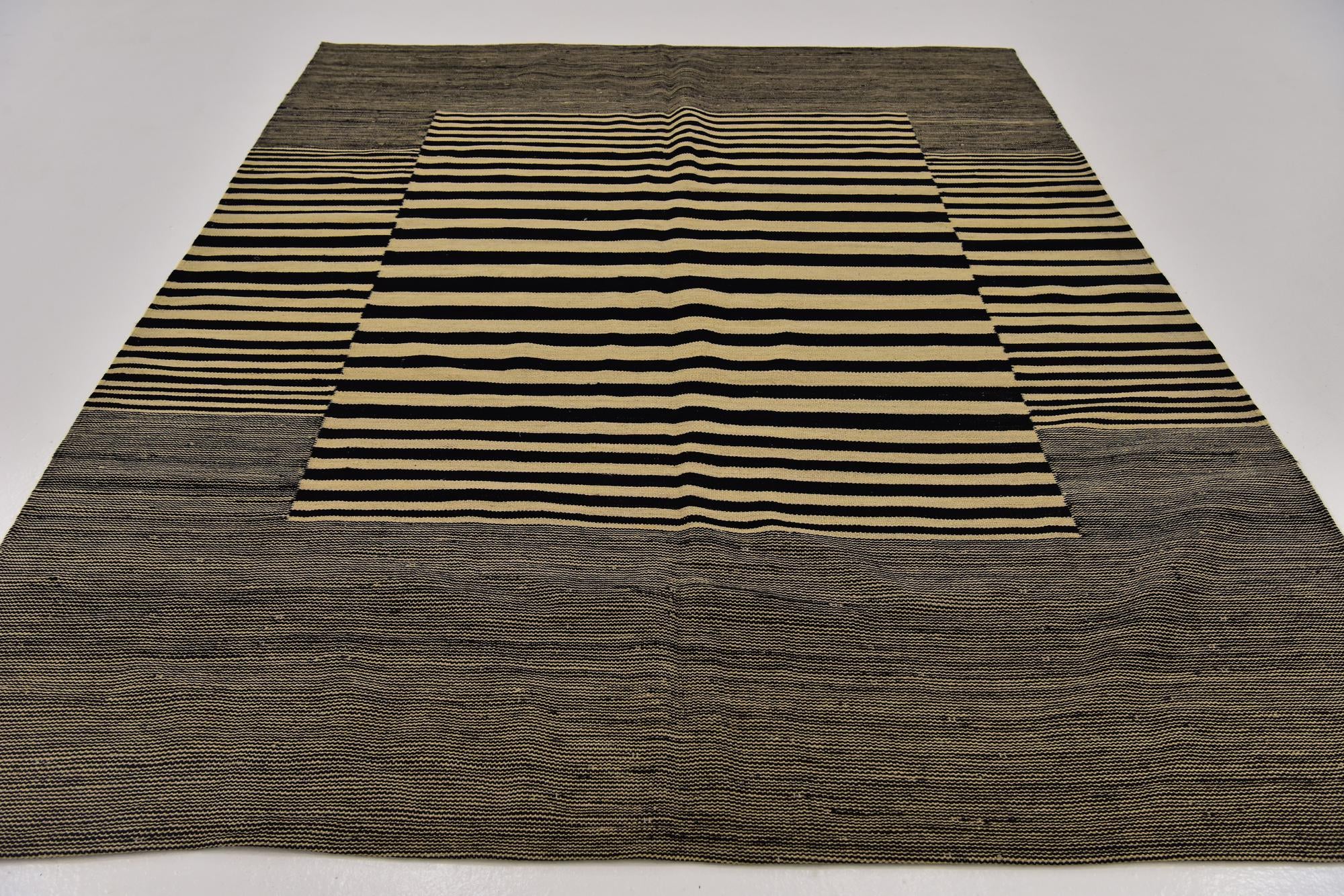 5' 10 x 7' 4 Hand Woven Kilim Modern Wool Rug