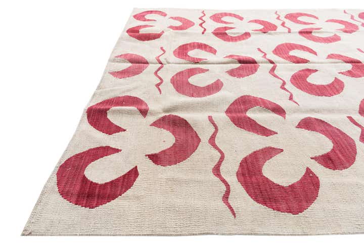 4' 6 x 6' 6 Hand Woven Kilim Modern Wool Rug