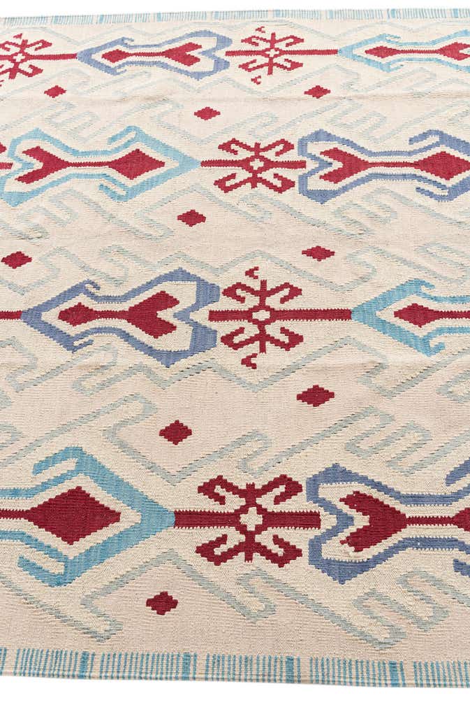 6' x 7' 4 Hand Woven Kilim Modern Wool Rug