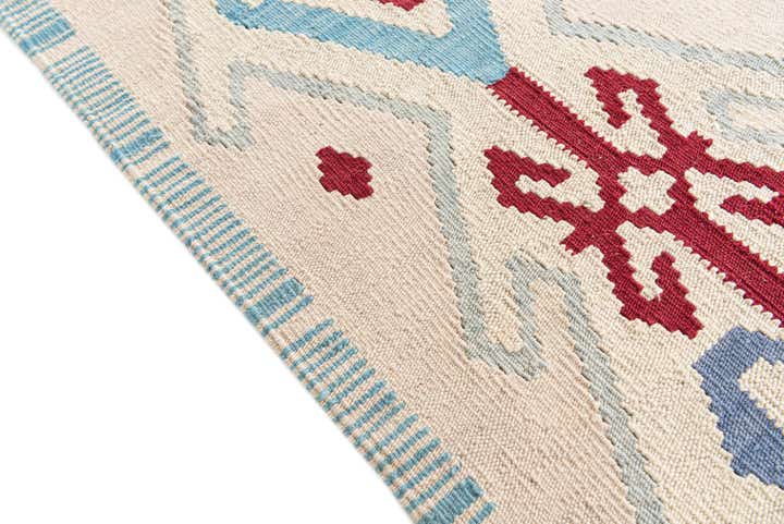 6' x 7' 4 Hand Woven Kilim Modern Wool Rug