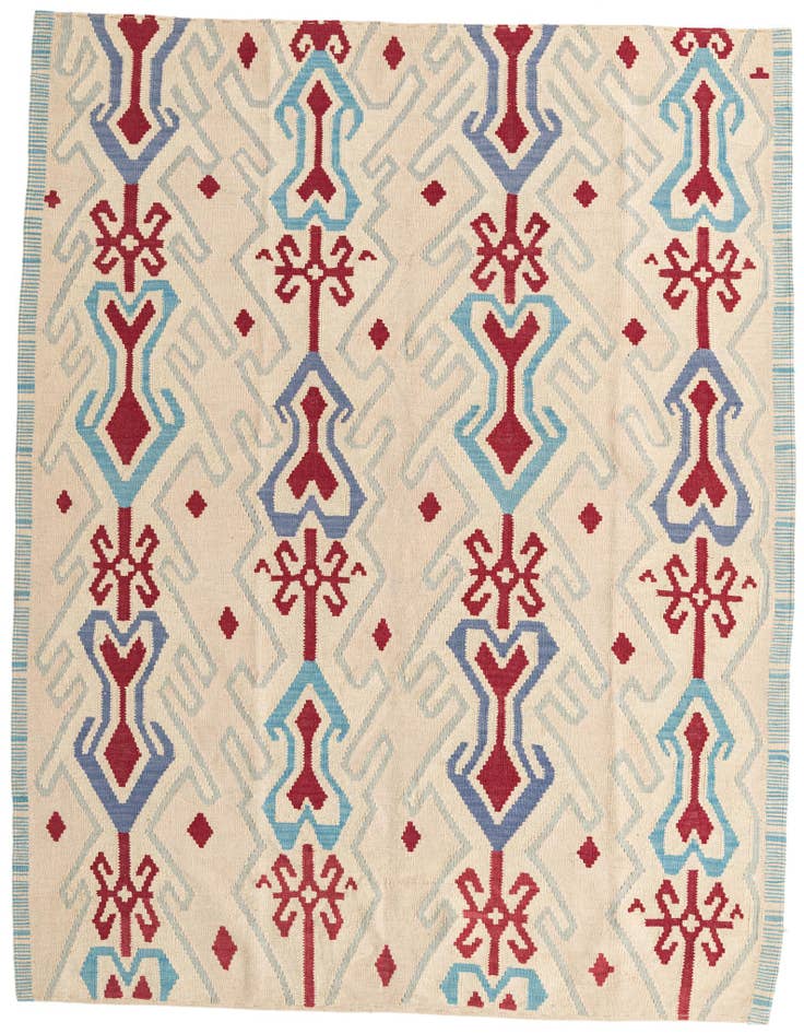 Detail image of 6' x 7' 4 Hand Woven Kilim Modern Wool Rug
