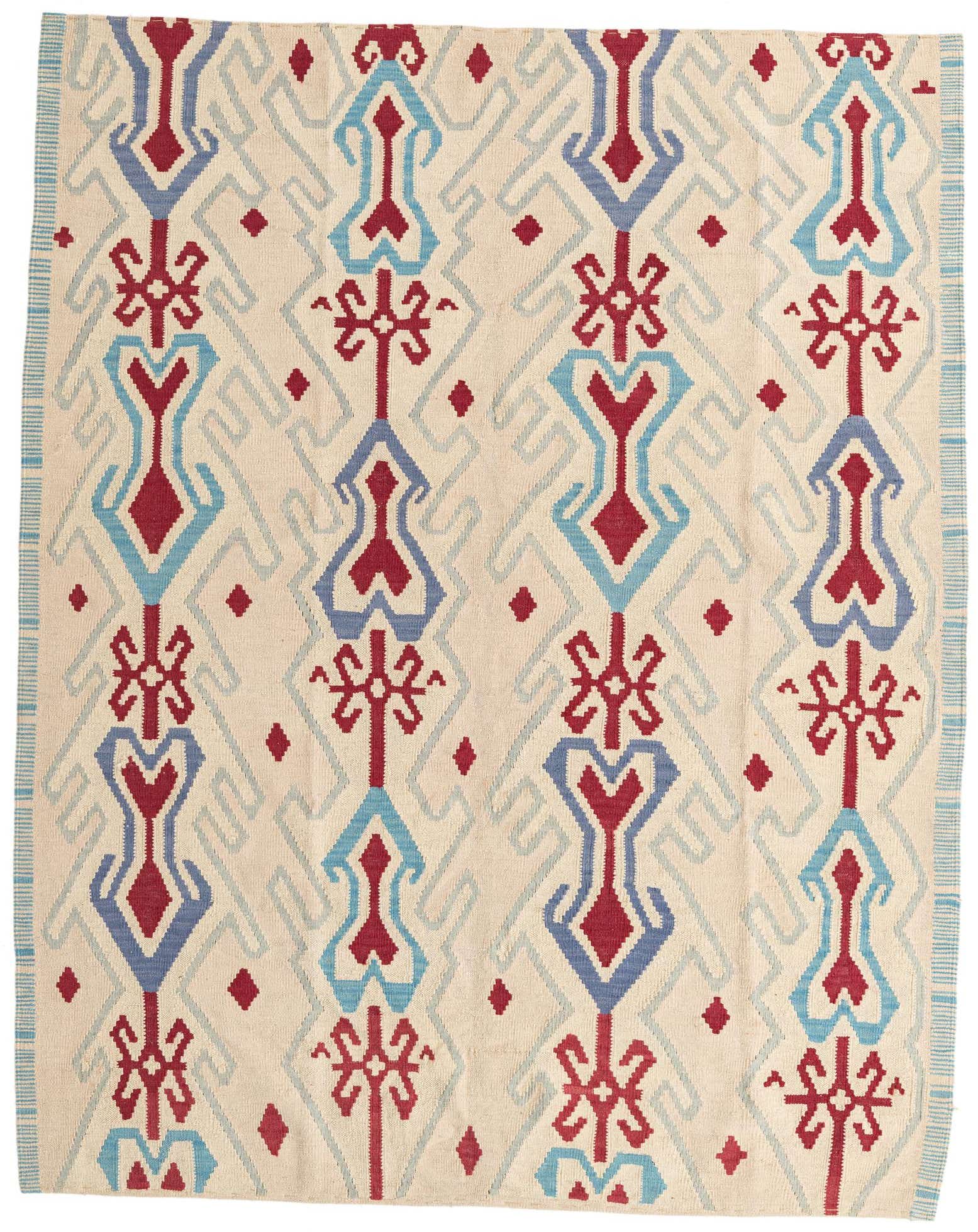6' x 7' 4 Hand Woven Kilim Modern Wool Rug