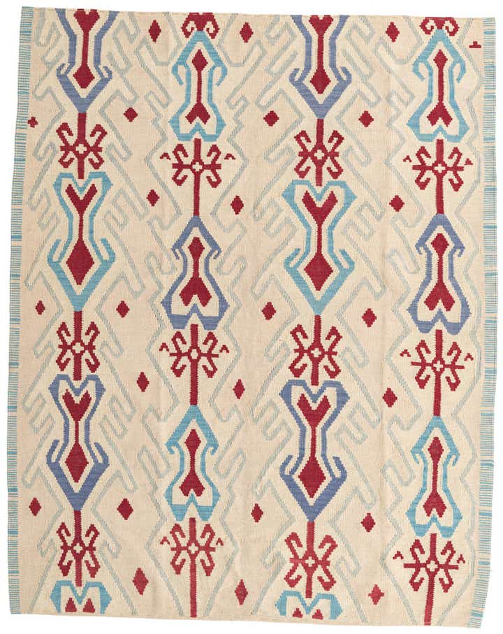 6' x 7' 4 Hand Woven Kilim Modern Wool Rug