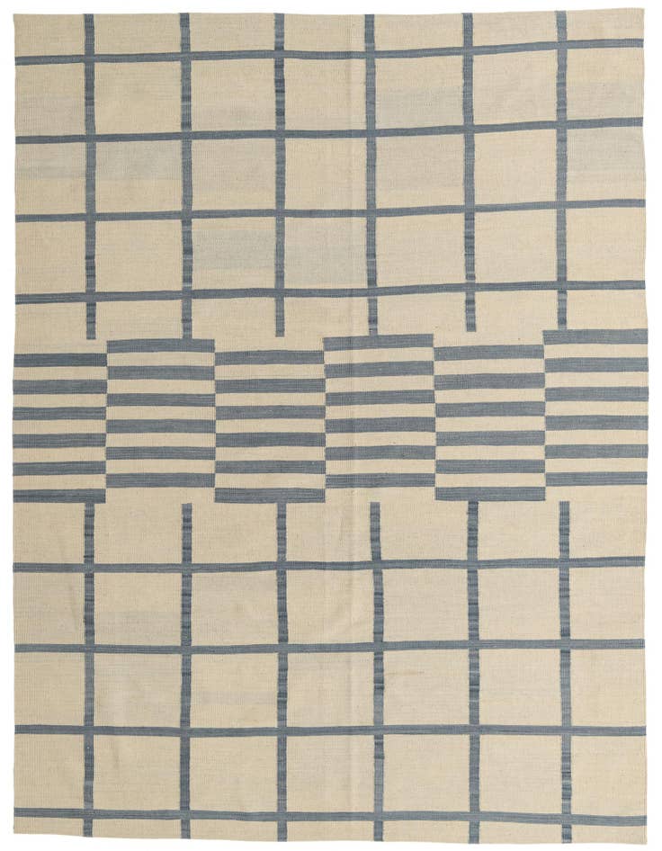 Detail image of 7' x 9' 5 Hand Woven Kilim Modern Wool Rug