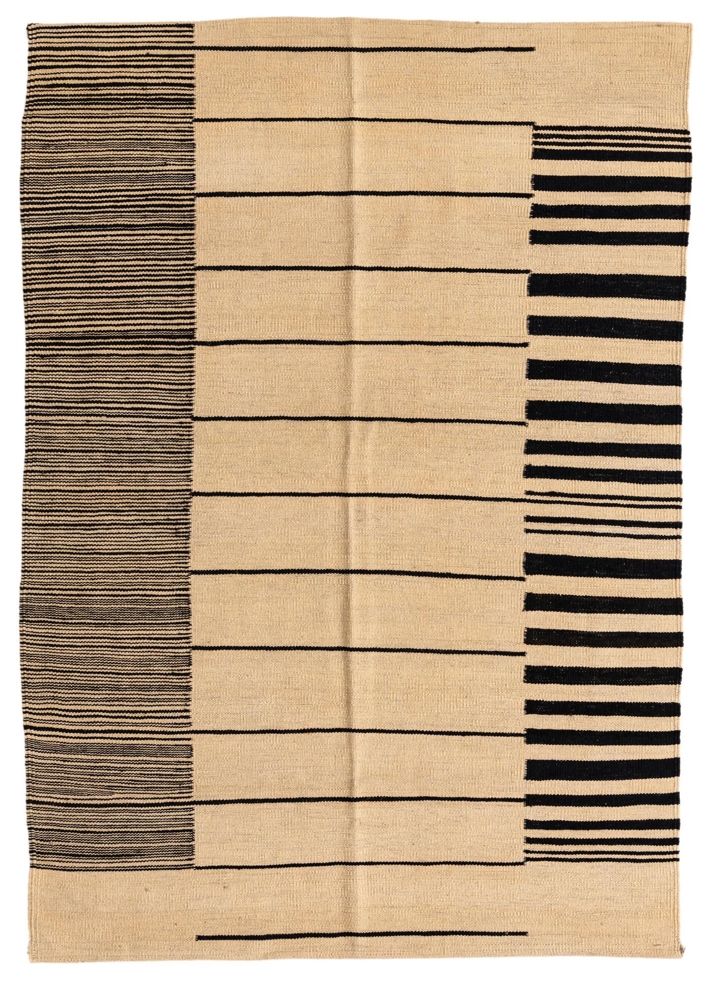 4' 1 x 5' 10 Hand Woven Kilim Modern Wool Rug