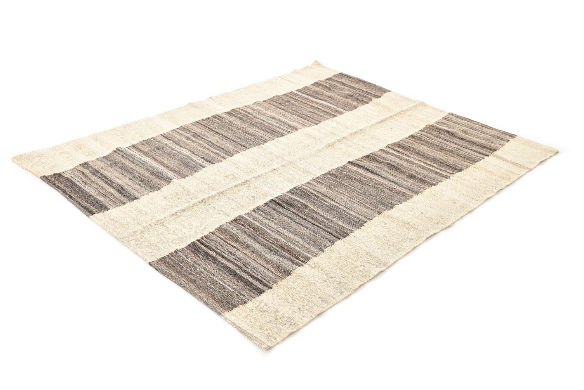 4' 10 x 6' 1 Hand Woven Kilim Modern Wool Rug