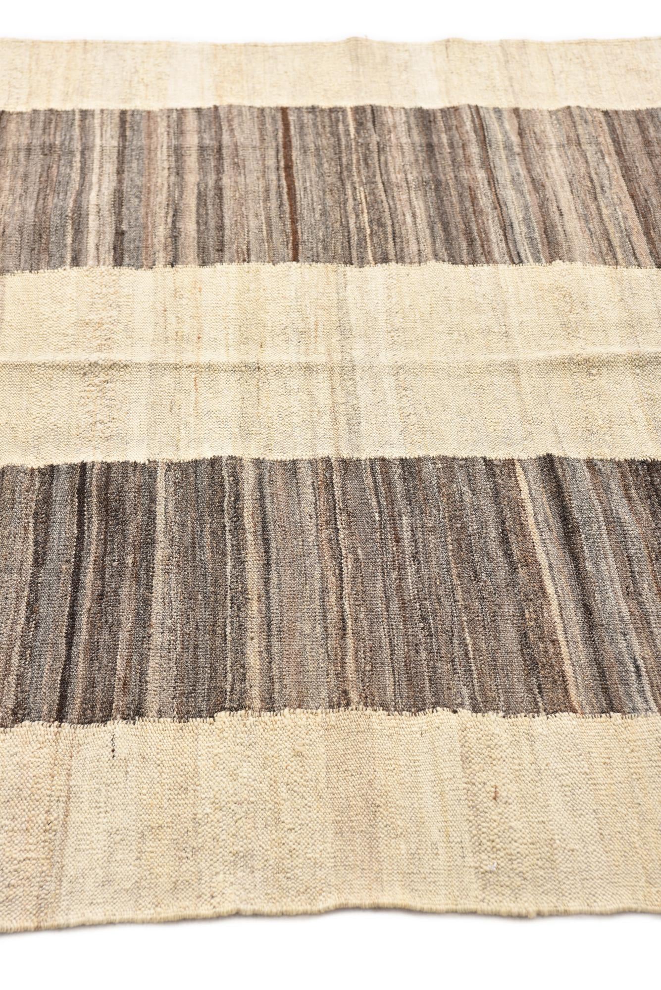 4' 10 x 6' 1 Hand Woven Kilim Modern Wool Rug