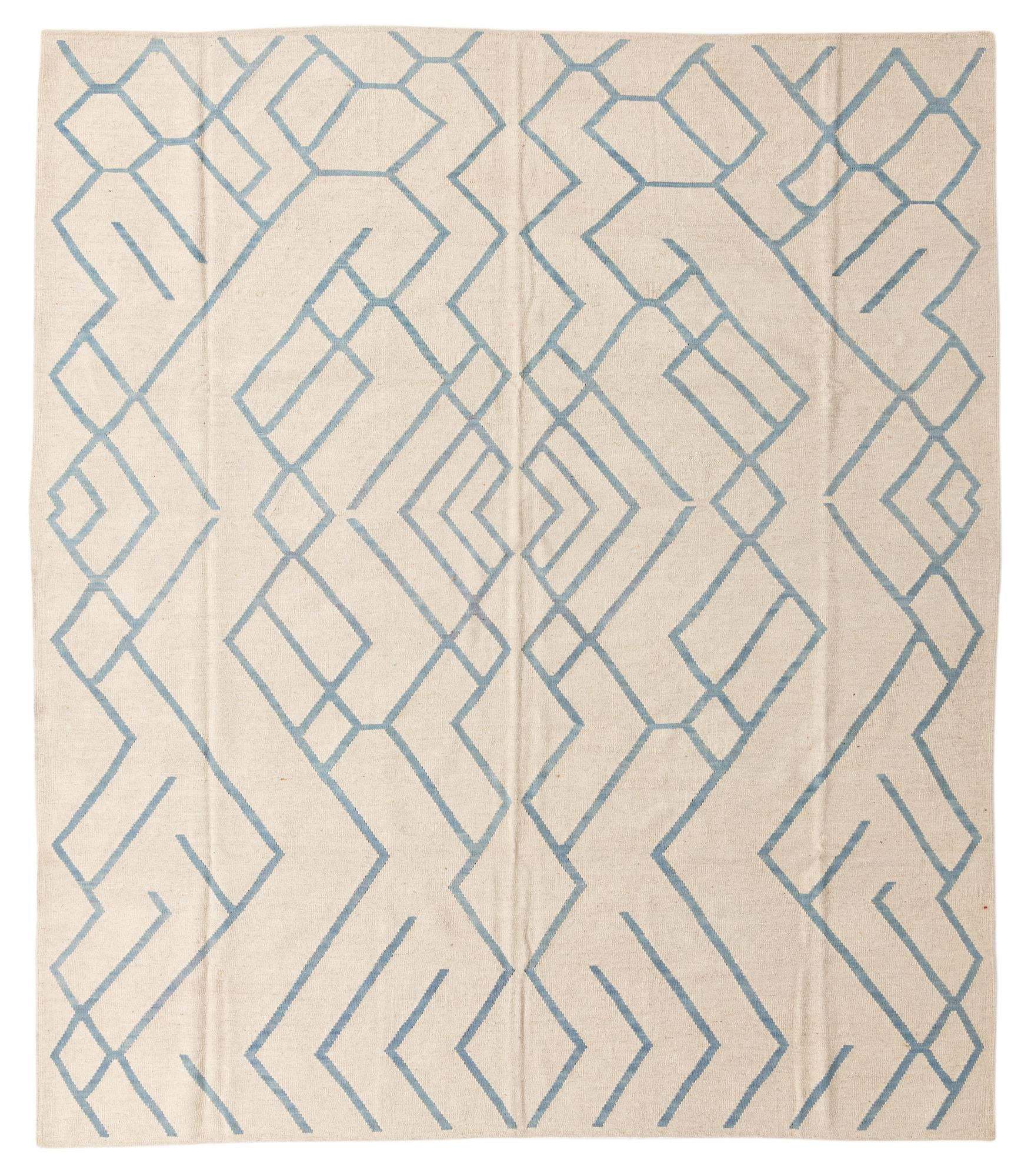 8' 7 x 10' Hand Woven Kilim Modern Wool Rug