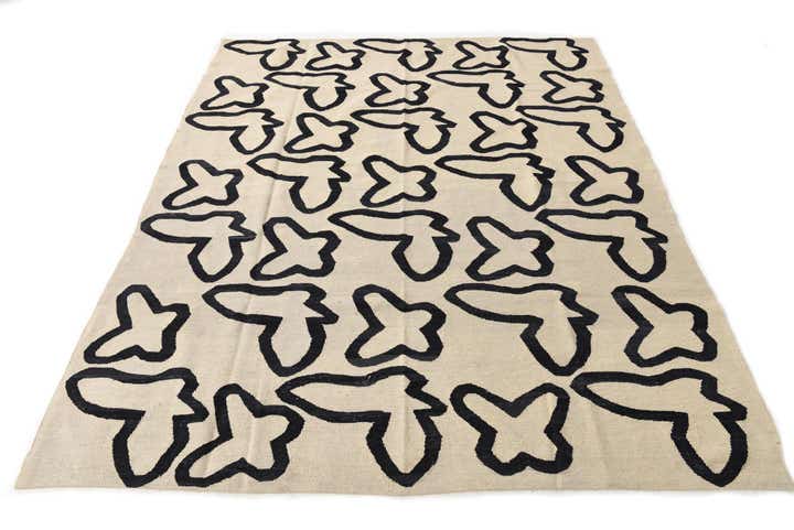 195cm x 235cm Handgeweven Kilim Modern Wol Vloerkleed