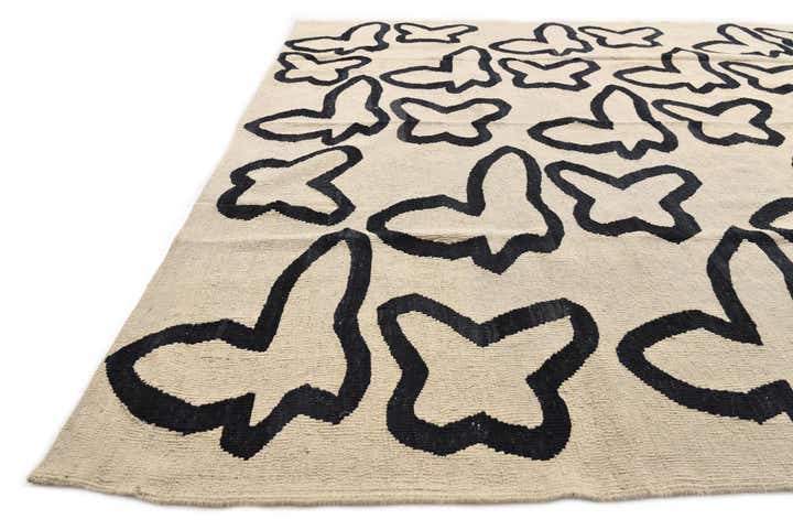 195cm x 235cm Handgeweven Kilim Modern Wol Vloerkleed