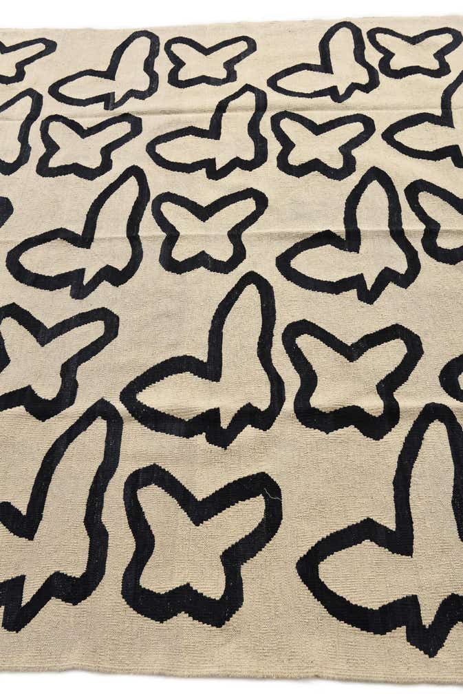 195cm x 235cm Handgeweven Kilim Modern Wol Vloerkleed