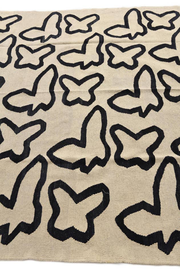 Detailfoto van 195cm x 235cm Handgeweven Kilim Modern Wol Vloerkleed