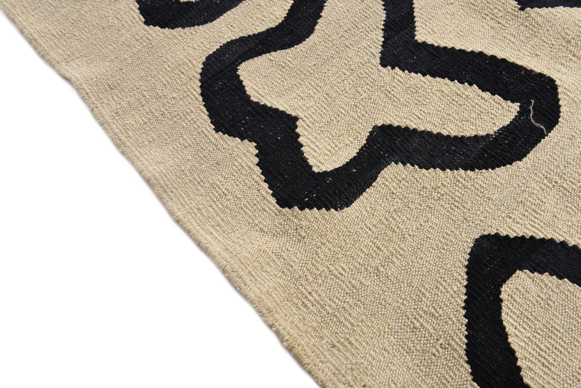 6' 5 x 7' 8 Hand Woven Kilim Modern Wool Rug