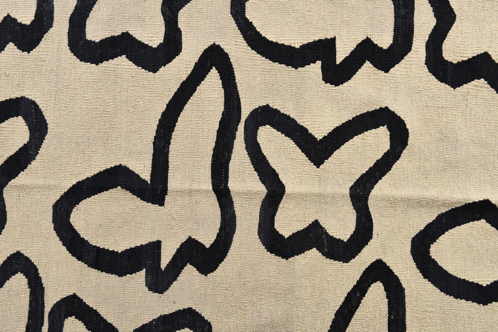 6' 5 x 7' 8 Hand Woven Kilim Modern Wool Rug